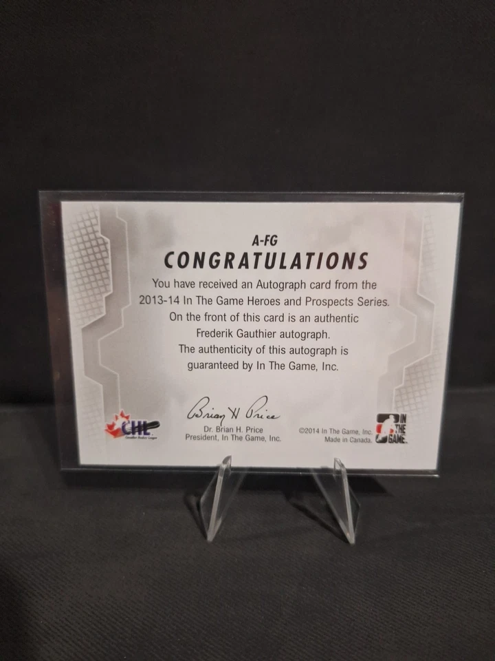 2014 Ith Heroes And Prospects Autograph - Frederik Gauthier - Rimouski Oceanic - Image 2 of 2