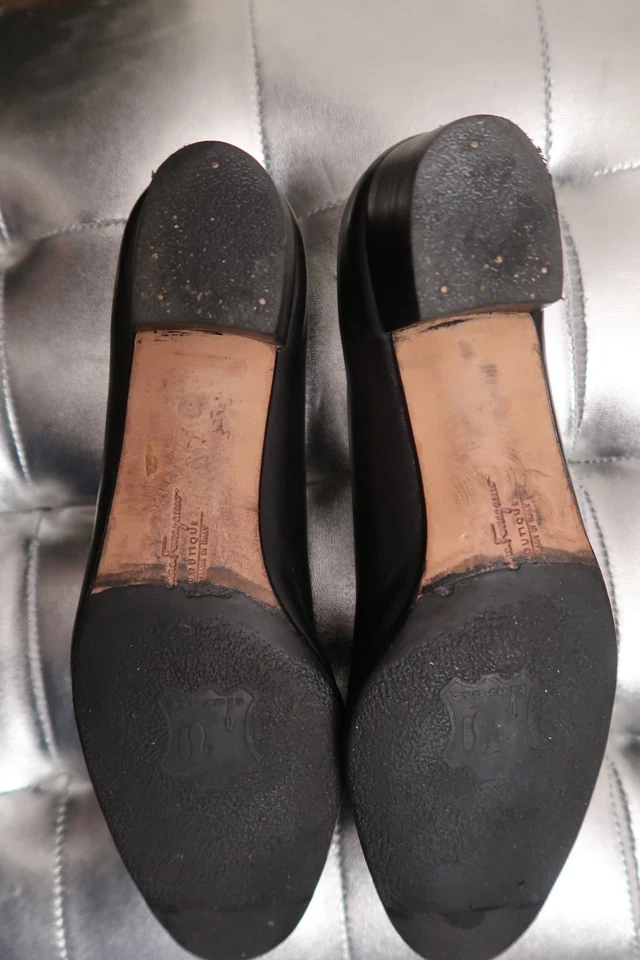 SALVATORE FERRAGAMO escarpins décolletés Boucle Noeud Noir Taille 7 C 37,5 FR BE - Photo 4/4