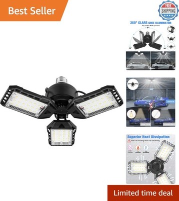 80W Deformable LED Garage Light with 8000 Lumens - Ideal for Graage & Workspaces