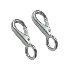 2 PCS 0 L=56mm Round Eye Quick Snap 316 Stainless Steel Spring Loaded Hook