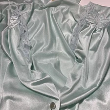 Vtg Val Mode Nylon Robe Blue Lace Applique Coquette Fairycore Nightgown USA