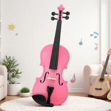 4/4 Full Size Acoustic Beginner / Student Violin Set - Case, Bow, Rosin, Pink
