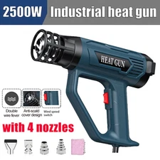2500W Heat Gun Electric Hot Air Gun with Dual-Temperature 4 Nozzles Tool USA