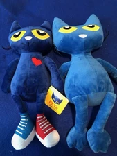 Lot Of 2 Kohls Cares Pete The Cat 14” Red Heart Plush One Red & One Blue Shoe