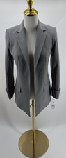 Calvin Klein Women's Petite Menswear Open Front Blazer Heather Grey Size 2P