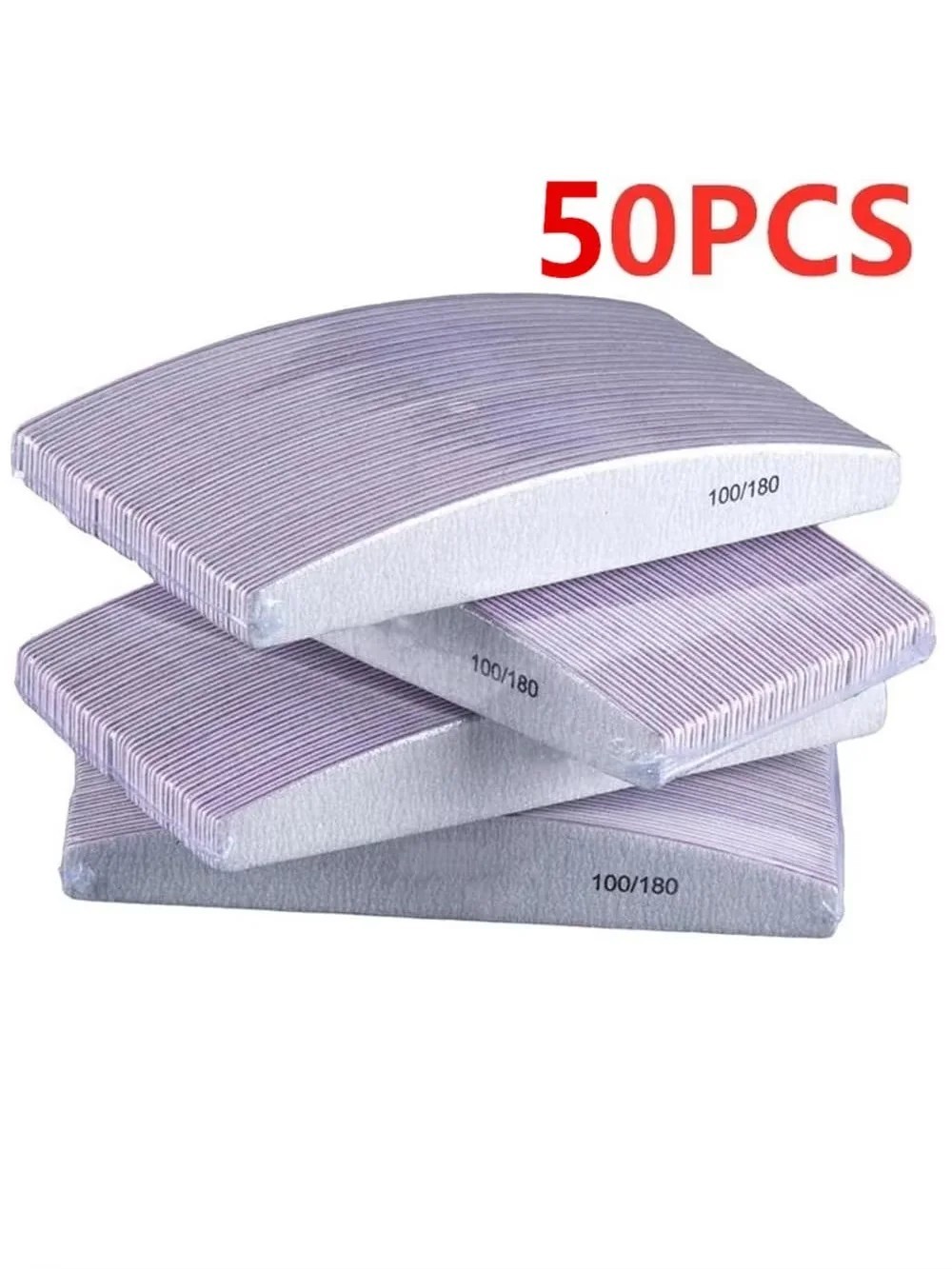100/180 Grit Nail File Emery Board for Acrylic UV Gel Nails Manicure Tool