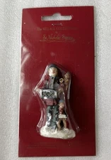 St Nicholas Square Music Organ Man & Monkeys Village Resin Figurine VINTAGE NEW