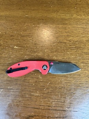 CJRB Maileah Linerlock Folding Knife 2.38'' AR-RPM9 Steel Blade Red G10 Handle
