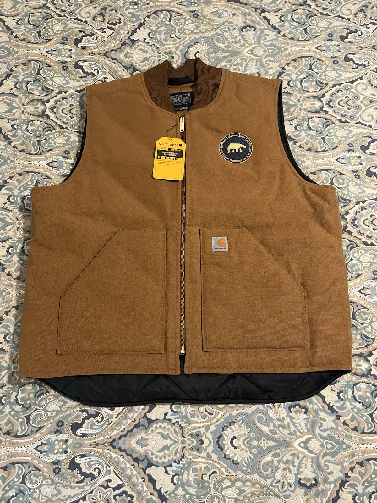 Carhartt Men's Arctic-Quilt Lined Duck Vest WORK WEAR Brown SZ XL NEW