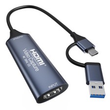 HDMI Video Capture Card, 4K Input, 1080p60, USB-and USB-A