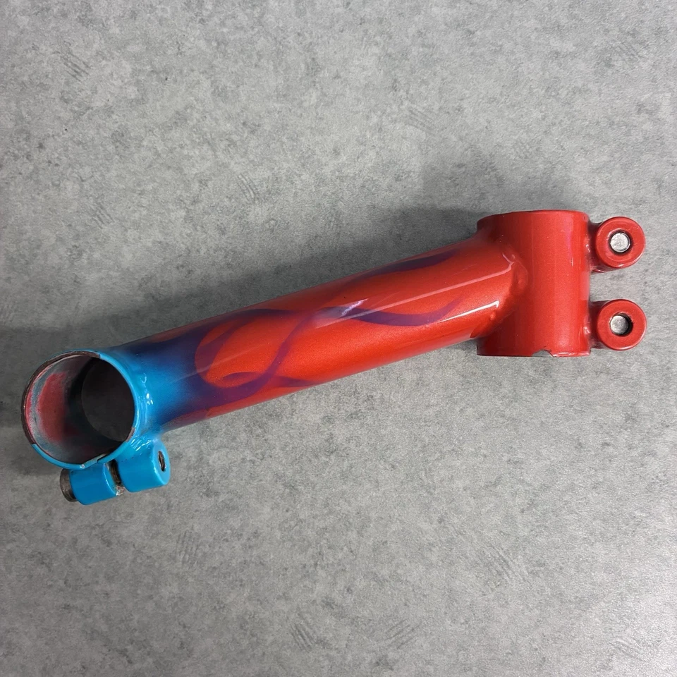 "Vástago de carretera de acero hecho a mano 1"" ¡sin rosca 26,0 llamas! Azul y Naranja 120mm -16° Foto 3 de 4