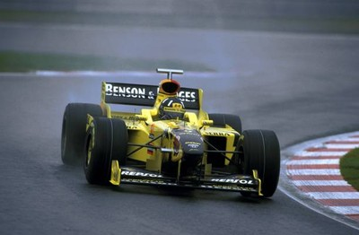 #ad Damon Hill Jordan J198 Mugen Honda won the race Belgian GP Spa Fra Old Photo AU $9.00