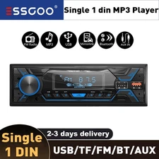 Single 1 Din Car Stereo Head Unit Audio Bluetooth MP3 Player FM Radio USB SD AUX