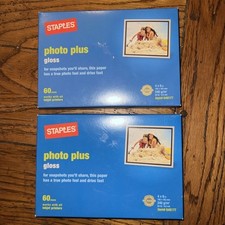 2 Packs - Staples Photo Plus Gloss Inkjet Photo Paper 60 sheets ea. 4x6 648177