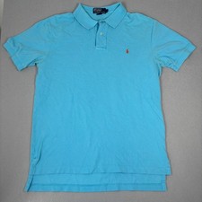 Polo Ralph Lauren Mens Polo Shirt Size Large Light Blue Pony Casual Short Sleeve