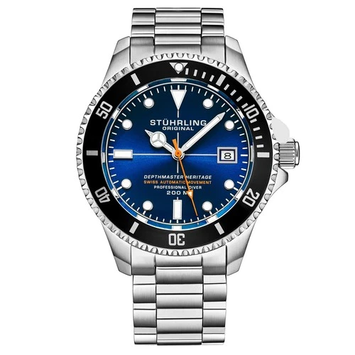 Stuhrling 883H 03 Depthmaster Automatic Diver Stainless Steel Mens Watch