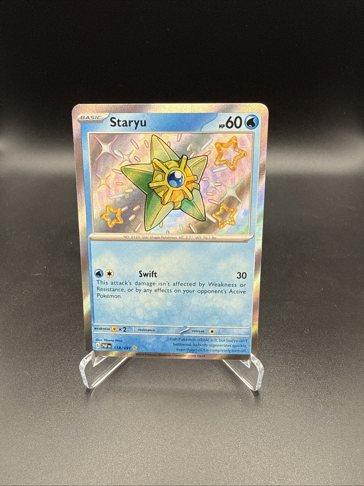 Staryu 118/091 Pokemon TCG SV: Paldean Fates Shiny Rare NM