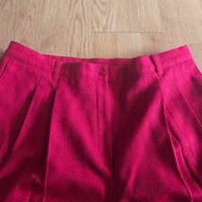 Vintage Sag Harbor Red Wool Pleated Pants Women s 30x28 High Waist Trousers