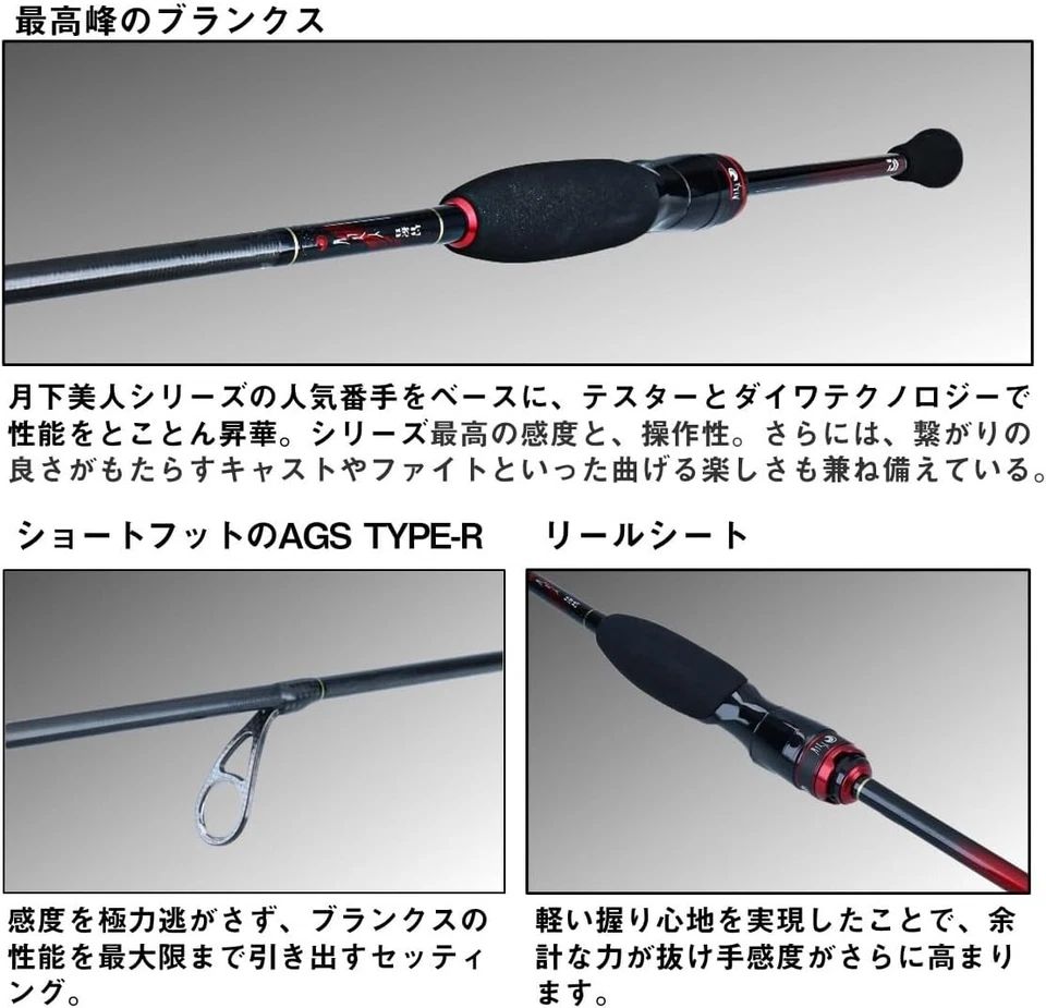 Daiwa GEKKABIJIN EX AGS 68L-T Q 6ft 8in 2pcs Spinning Rod Japan - Image 4 of 4