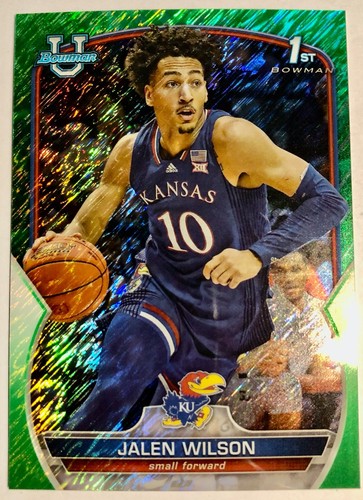 Jalen Wilson 2023 Topps Bowman Univ 1 ST Card Green Shimmer Rookie /99