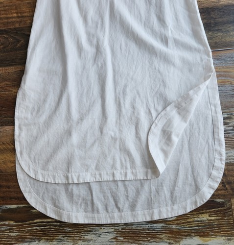 NEW Banana Republic Embroidered Linen Blend Midi Shift Dress Sleeveless White XS - Picture 10 of 12