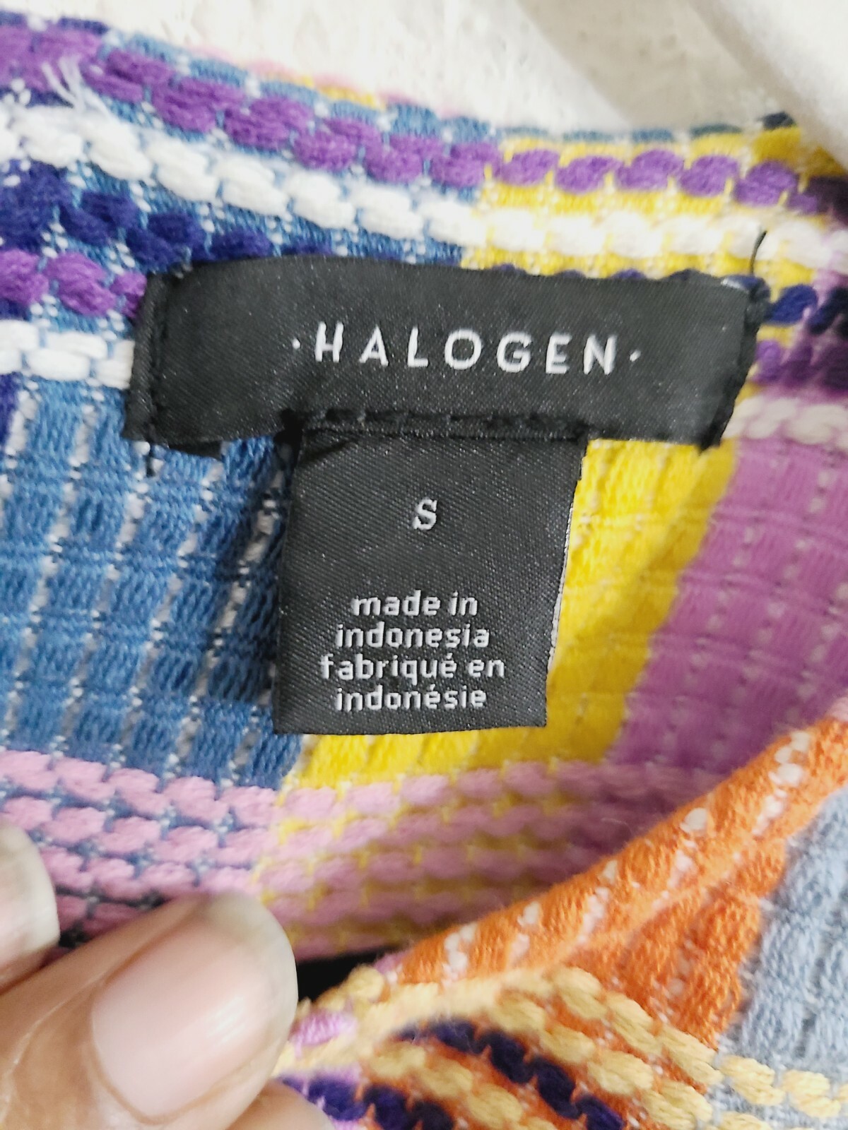Halogen Multi-Colored Crew Neck Short Sleeve Zip … - image 4