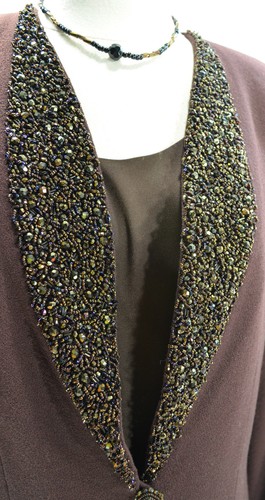 ALBERT NIPON EVENING 3pc OUTFIT SKIRT SUIT sz 6 ELEGANT BEADED JACKET Blazer VTG - Picture 5 of 12