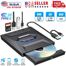 External CD DVD Drive USB 3.0 Writer Burner Player for PC Laptop Windows 11 10