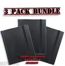  3 PACK - 360 Pocket Trading Card Binder - Side Loading Elastic 9 pocket black