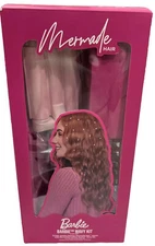 NEW Mermade Hair Mattel MH5007 Barbie Wavy 3 Prong Ceramic Mini Crimp Iron, Pink