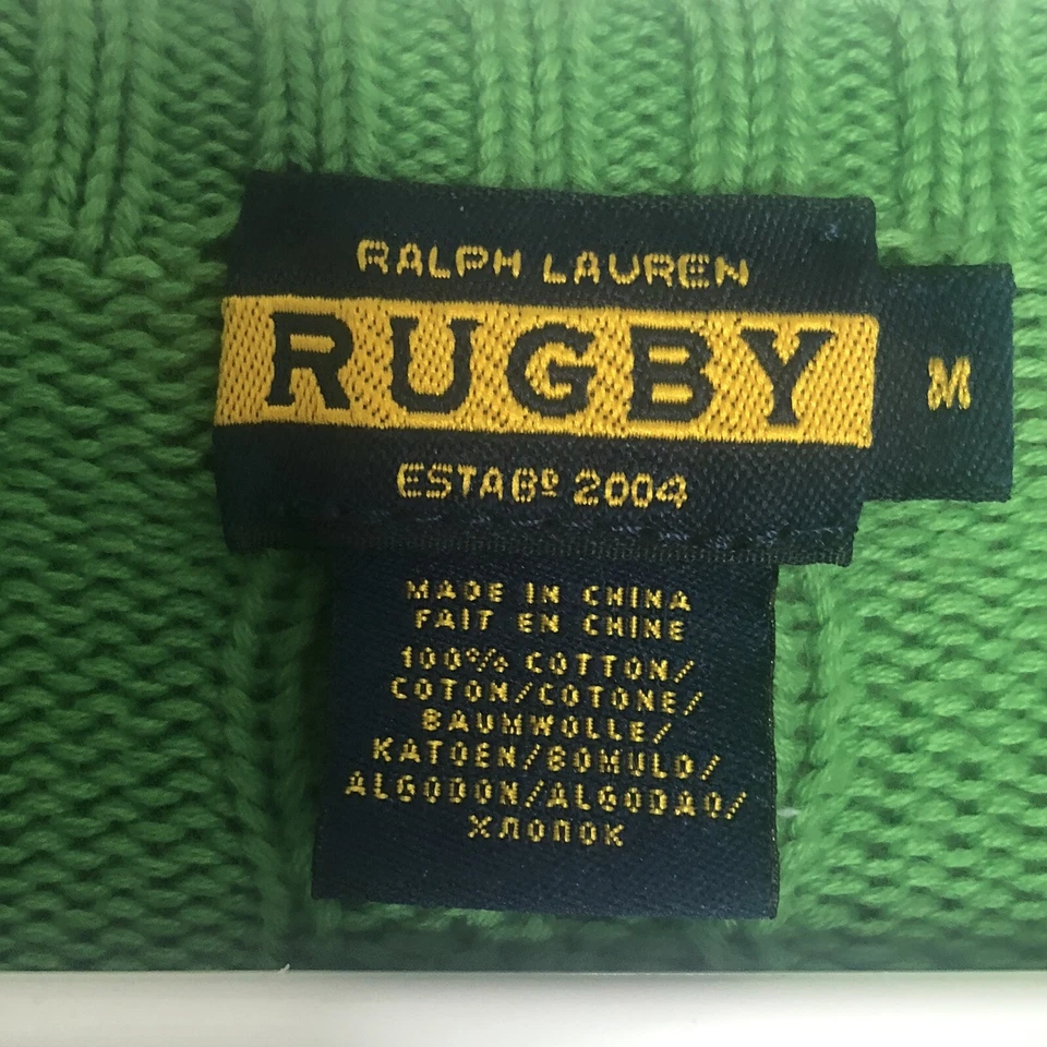 Rugby Ralph Lauren Women’s Medium Cable knit Green Sweater 3/4 Sleeve A11 - Image 4 of 4
