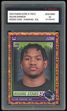 Dillon Johnson 2024 Panini Score-A-Treat Pumpkins 1st Graded 10 Rookie Card #16