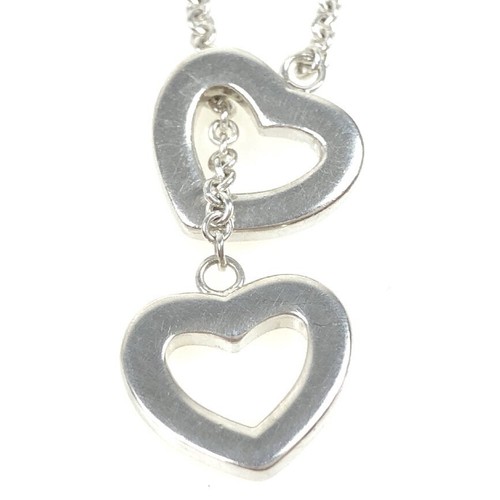 Tiffany & Co. Heart Lariat Necklace 19" Silver 925 Auth #82492 - 第 1/7 張圖片