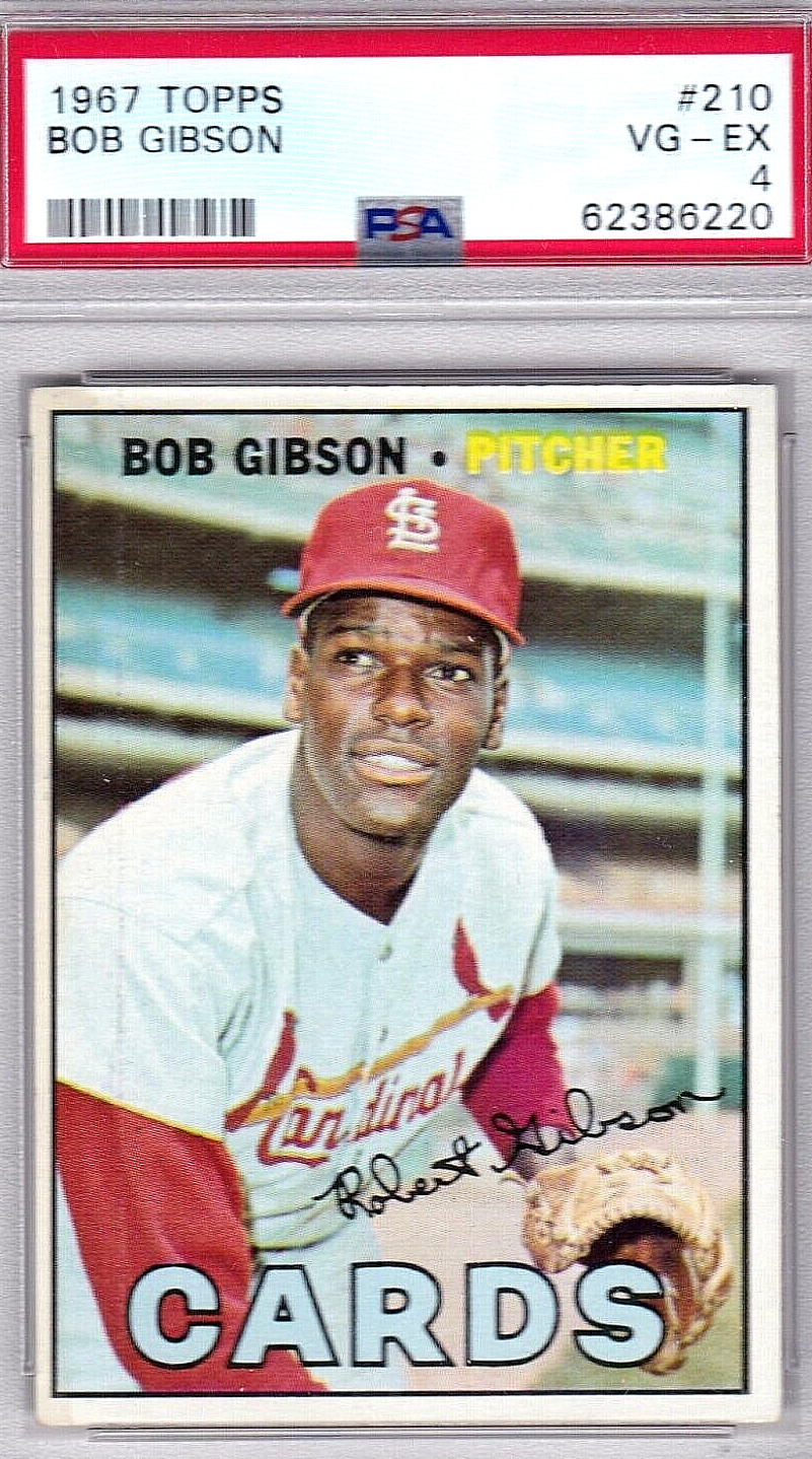 1967 Topps 210 Bob Gibson "NICE CENTERING" Quality PSA 4 EX! Beautiful Slab