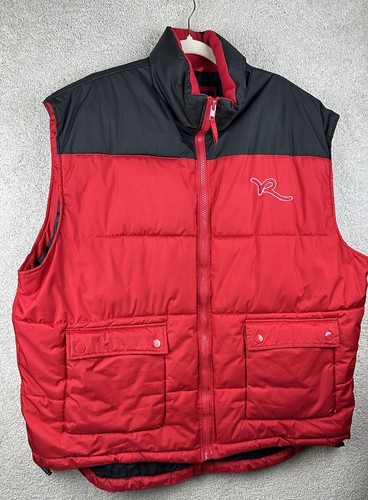 Rocawear Puffer Vest Jacket Mens 3XB Red Black Full Zip Streetwear Coldweather - Picture 2 of 15