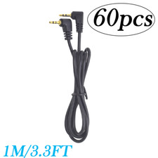 60pcs Gold-Plated 2.5mm Male to Male 90 1M/3.3FT TRS Stereo Adapter Audio Cable