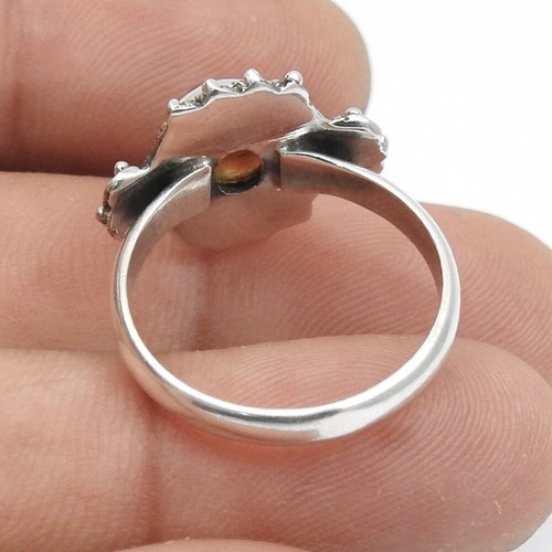 Sólido 925 Plata de Ley Gema Natural Aspecto Antiguo Artesano Hecho Anillos - Imagen 8 de 36