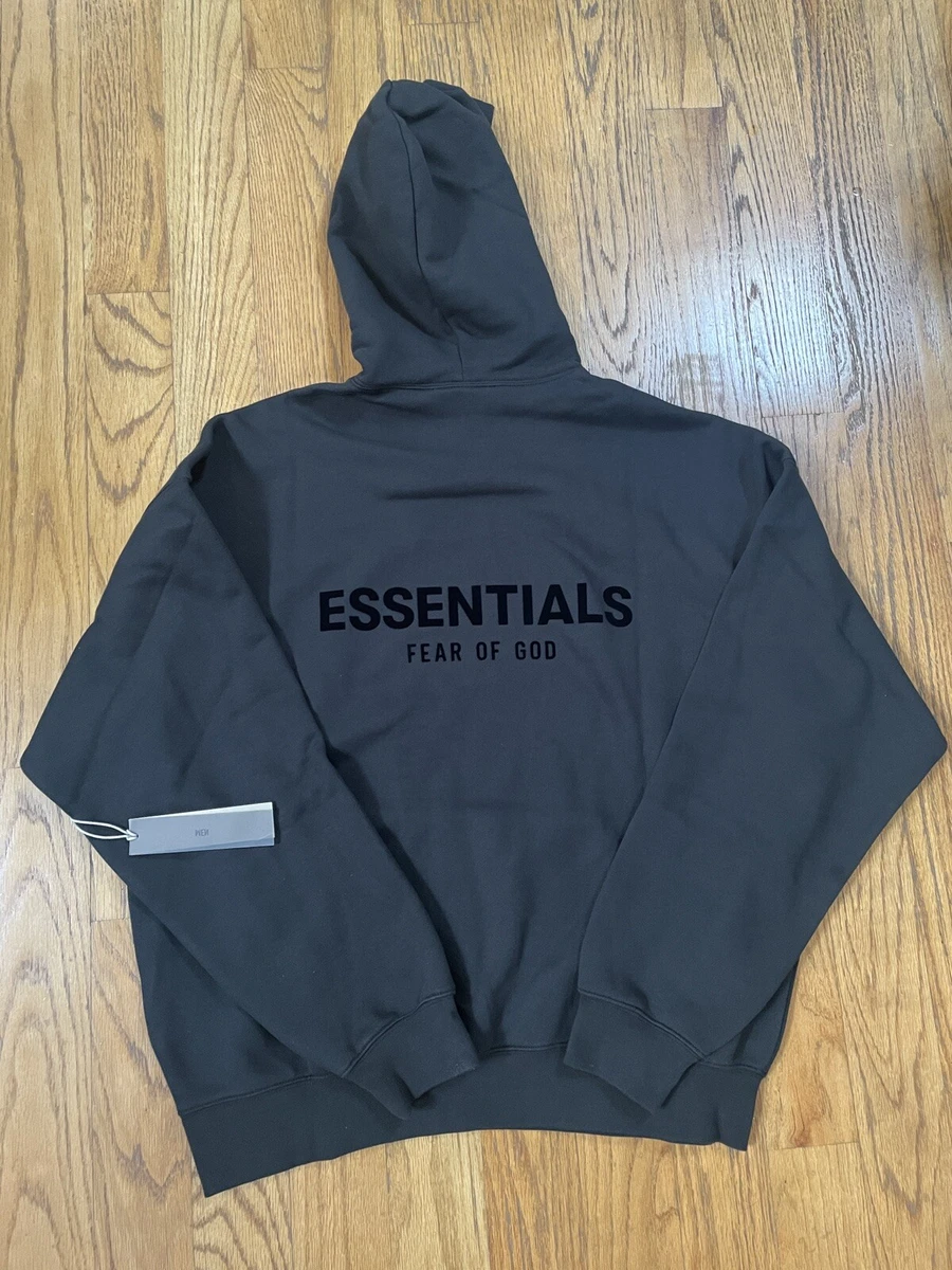 Fear of God FOG Essentials stretch limo black Pullover Hoodie FW22 - Size  S-XL