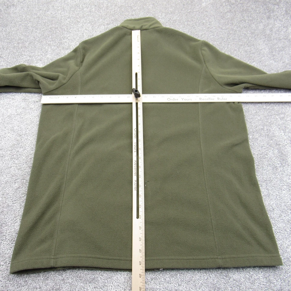 Lands' End Fleece Jacket Men's XL Green Mock Neck Full Zip Pockets Standard Fit - Image 4 of 4