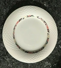 LYNNS JASPER Embossed Border Pink Blue Floral Round Dinner Plate 10 1/4"