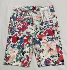 RBX 9” Cotton Spandex Bike Short W/ Side Pkts “Size Med” Watercolor Multi NEW!