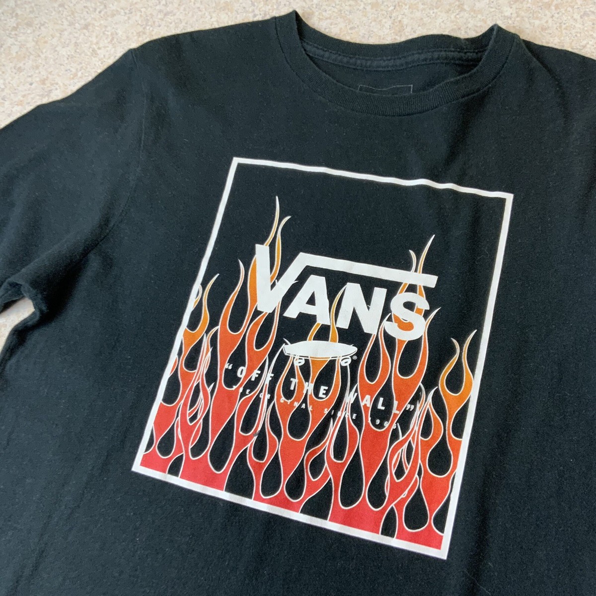 Vans “Off The Wall” Graphic Black T Shirt Boys L 12-14