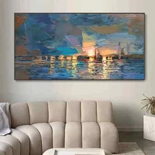 Abstract Sea Seascape Canvas Painting Canvas Wall Art Canvas Mural Prints Poster