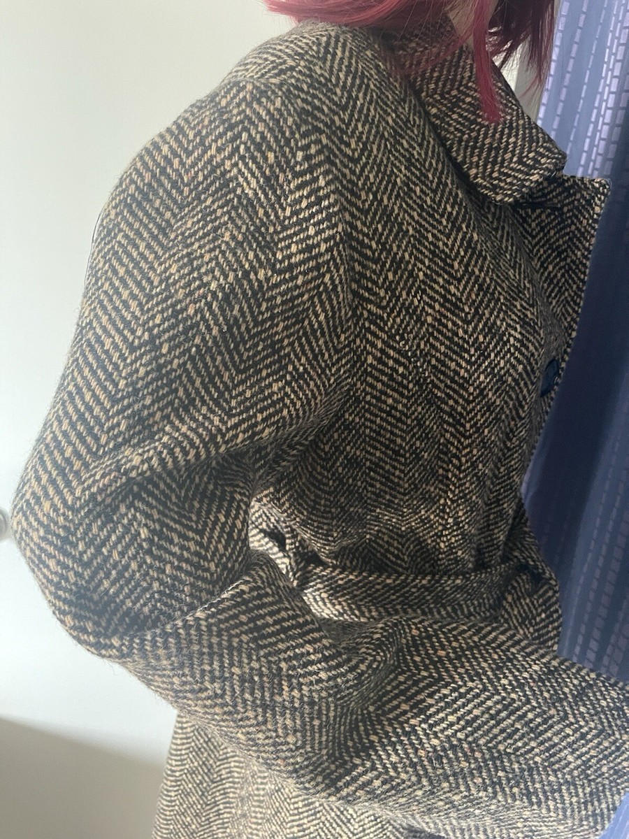 Apt 9 Coat L-XL Brown Retro 100% Wool Collared Pockets  display picture 2