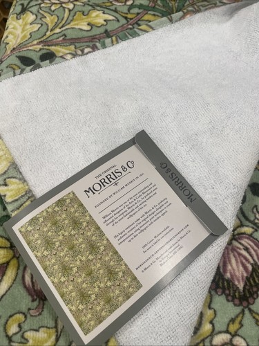 3 Pc William Morris Co. HYACINTH Floral Velour BATH TOWEL Set - NWT - Green - Picture 3 of 5