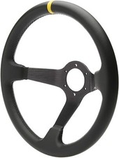 Simoni Racing Car/350P Volante Sportivo Universale a Calice Ecopelle Nero Ø350mm