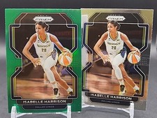 Isabelle Harrison - 2022 WNBA Prizm - Green Prizm And Base #155 - Dallas Wings