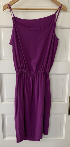 Jill Stuart Collection Silk Slip Dress 2 Magenta Ruffle Spaghetti Strap Party XS - Picture 2 of 14