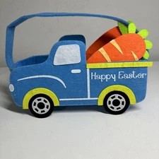 Old East Main Co. Kids Boys Happy Easter Vehicle Carrot Basket Felt