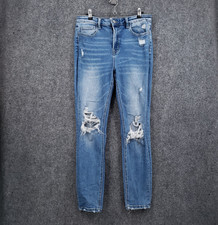 Vervet Blue Distressed Skinny Jeans Womens 30 Stretch Denim High Rise Slim Fit